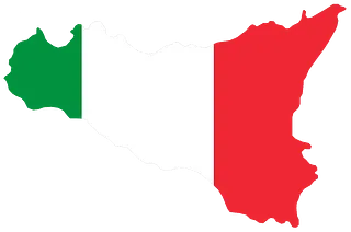 Sicily map with flag